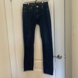 AG premier skinny straight jean, size 28, dark wash low rise